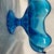 Vintage l.e. Smith Peacock Blue Glass Pedestal Bowl For Sale - Image 4 of 7