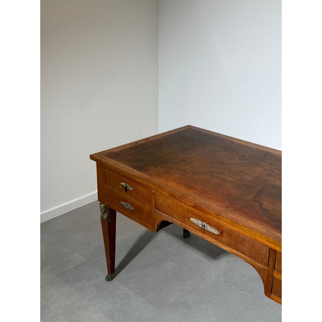Empire French Executive Desk with Leather Top For Sale - Image 8 of 9