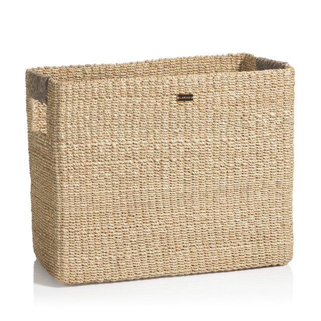 Contemporary Lucena Rectangular Abaca Magazine Basket For Sale - Image 3 of 3