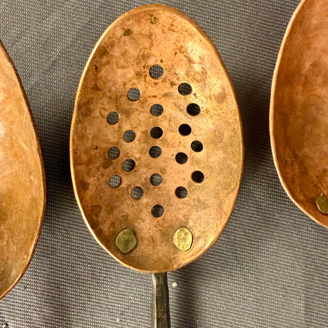Copper 1980s Copper Kitchen Utensil Set With Twisted Iron Handles For Sale - Image 8 of 12