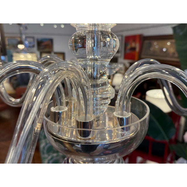 Chapman & Myers for Visual Comfort George II Polished Nickel + Glass Chandelier For Sale In San Francisco - Image 6 of 12