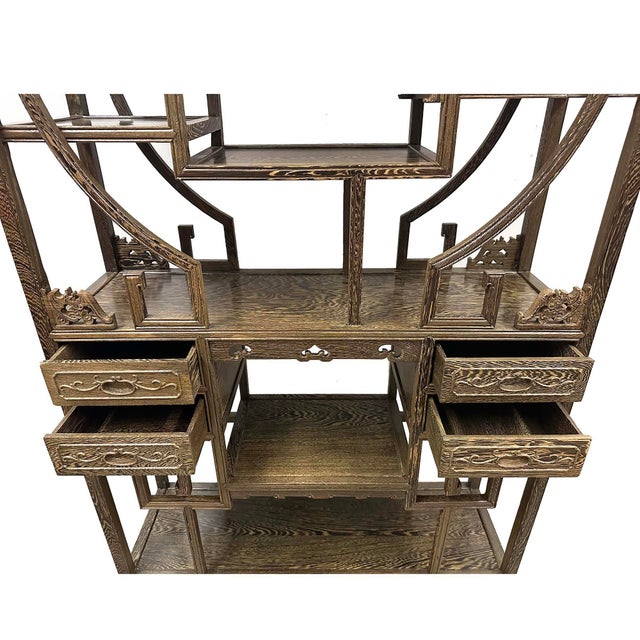 Vintage Chinese Traditional Curio Display Shelf/Multi-Treasure Cabinet For Sale - Image 13 of 15