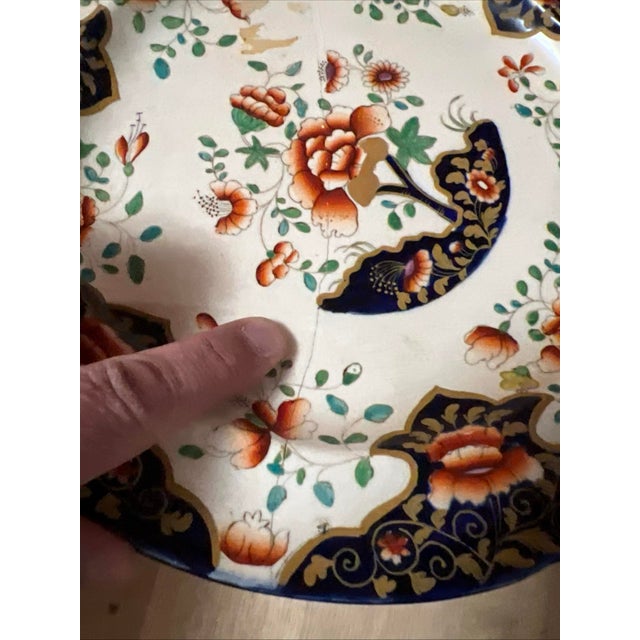 A Fine Pair of Antique Royal Crown Derby Plates, With Staple Repairs, Circa 1820's For Sale - Image 9 of 12