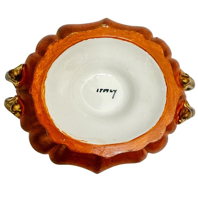 Vintage Mid-Century Italian Gilt Terracotta Tureen & Underplate For Sale - Image 9 of 9