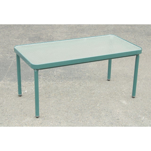 Brown Jordan Vintage Green Painted Glass Patio Top Coffee Table Chairish