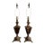 Pair of Vintage Hollywood Regency Faceted Solid Brass Table Lamps For Sale