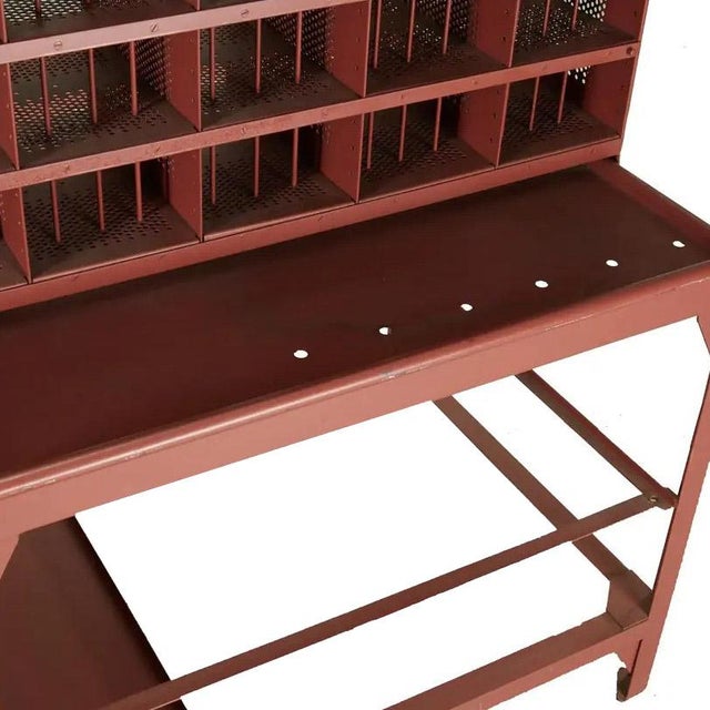 1930s 1930s French Mail Sorting Desk With Rolling Top Element. For Sale - Image 5 of 7