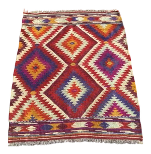 1960s Vintage Turkish Kilim Rug - 40" X 47"