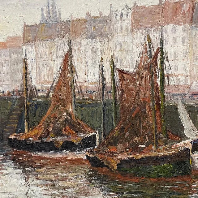 Antique Framed Oil Painting on Canvas by G. Hodeige Dated 1936 For Sale - Image 10 of 13