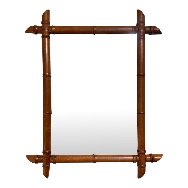 Antique Faux Bamboo Mirror For Sale