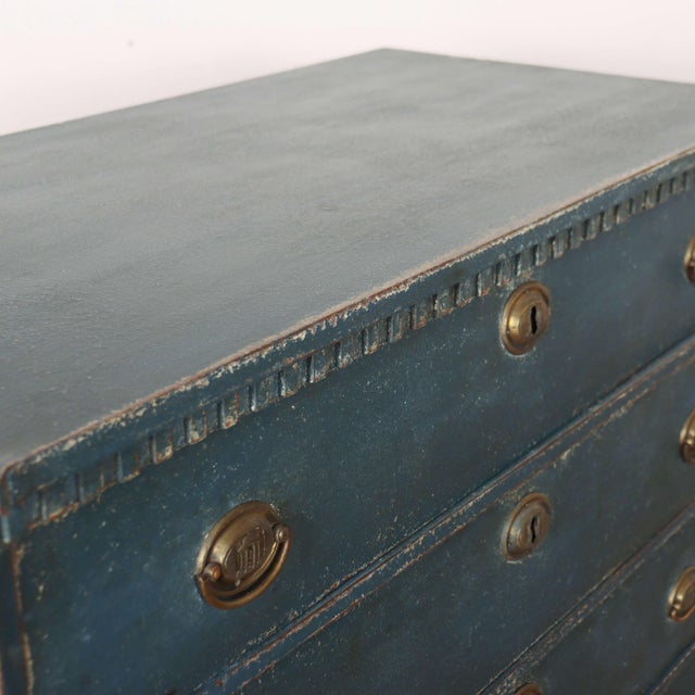 Brown Swedish Painted Oak Commode For Sale - Image 8 of 9