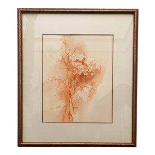 1970s Botanical Sketch Drawing, Framed For Sale