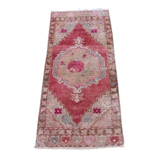 1960s Traditional Cappadocia Handmade Oushak Doormat Rug For Sale