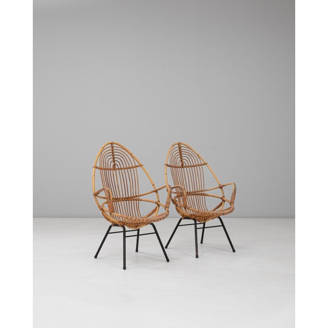 Wood 1960s French Bamboo Lounge Chairs - A Pair For Sale - Image 7 of 18