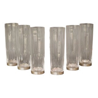Mid-Century Glasses with Silver Bases, Set of 6 For Sale