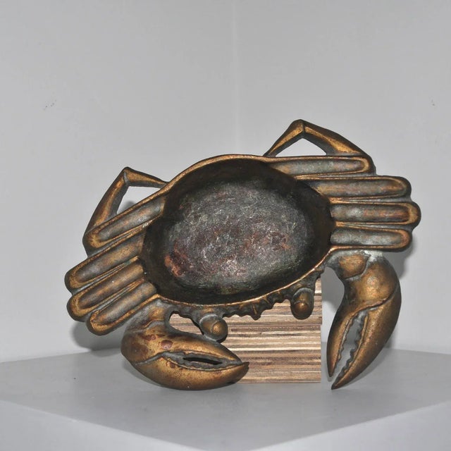 Mid-Century Modern Mid-Century Modern Bronze Japanese Crab Dish For Sale - Image 3 of 11