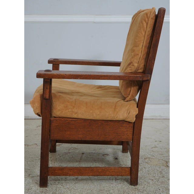Mission Gustav Stickley Mission Oak Armchair For Sale - Image 3 of 18