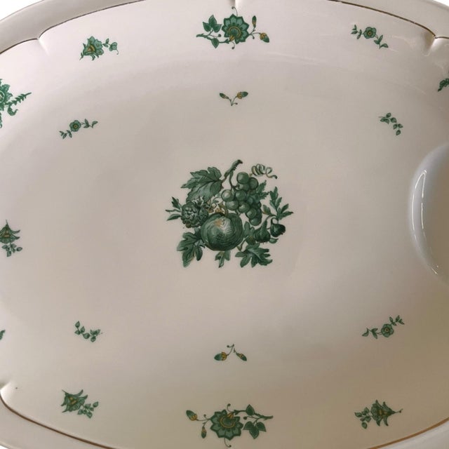 Ceramic 14 X 9 Vintage Set of 2 Haviland Serving Platters Limoges Chevalier Traditional Green France Floral Farmhouse French Country English Cottage For Sale - Image 7 of 9