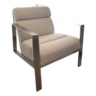 Late 20th Century Bernhardt Marco Chair B4022 With Brushed Stainless Steel Frame For Sale