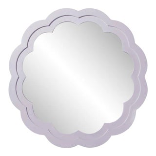 Fleur Home Audubon Peony Circle Mirror in Spring Iris, 24x24 For Sale
