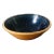 Country Rustic Navy Blue Polka Dot Yellowware Mixing Bowl For Sale