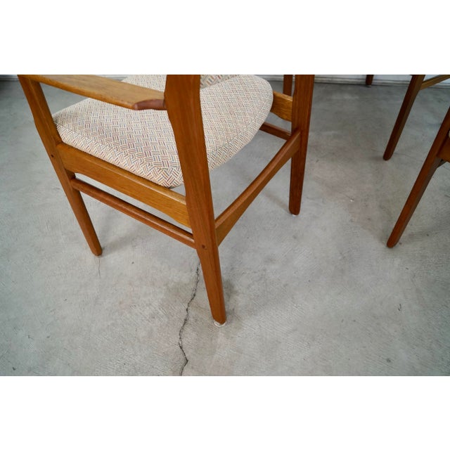 Brown 1960’s Mid-Century Danish Modern Teak Dining Arm Chairs - Set of 4 For Sale - Image 8 of 12