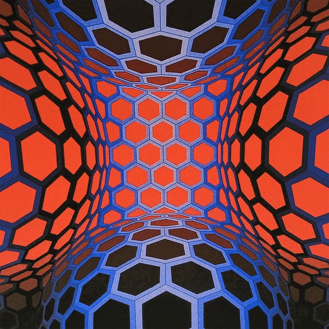 Mid-Century Modern 1970s After Victor Vasarely Limited Numbered Edition Lithograph. For Sale - Image 3 of 8