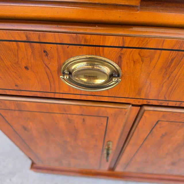 Drexel Campaign Dry Bar Side Board Slide Top Rolling 1970s For Sale - Image 14 of 16