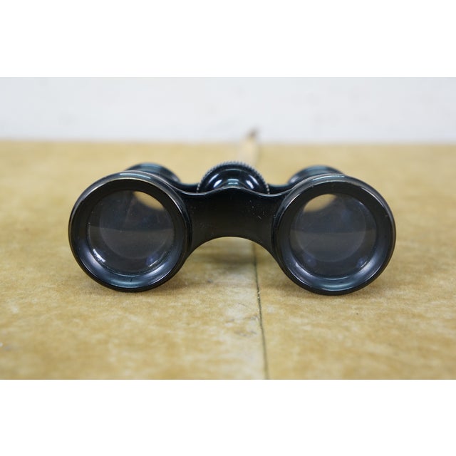 Antique Lemaire French Opera Glasses Black Leather Binoculars & Case For Sale - Image 6 of 15