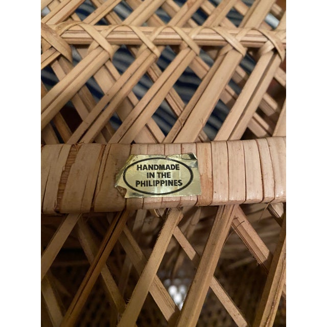 Vintage Coastal Wicker Chair For Sale - Image 9 of 9