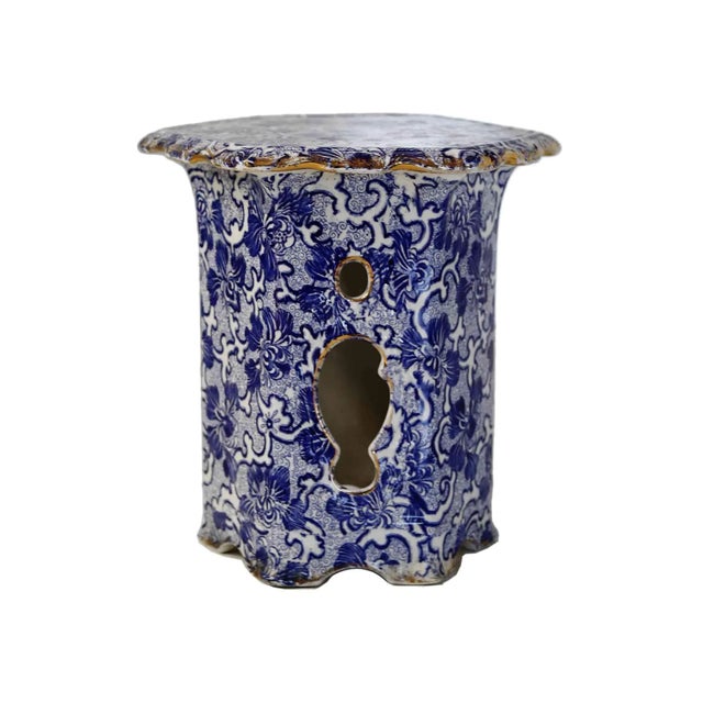 Ceramic European Garden Table - Antique Glazed Stoneware For Sale - Image 7 of 8