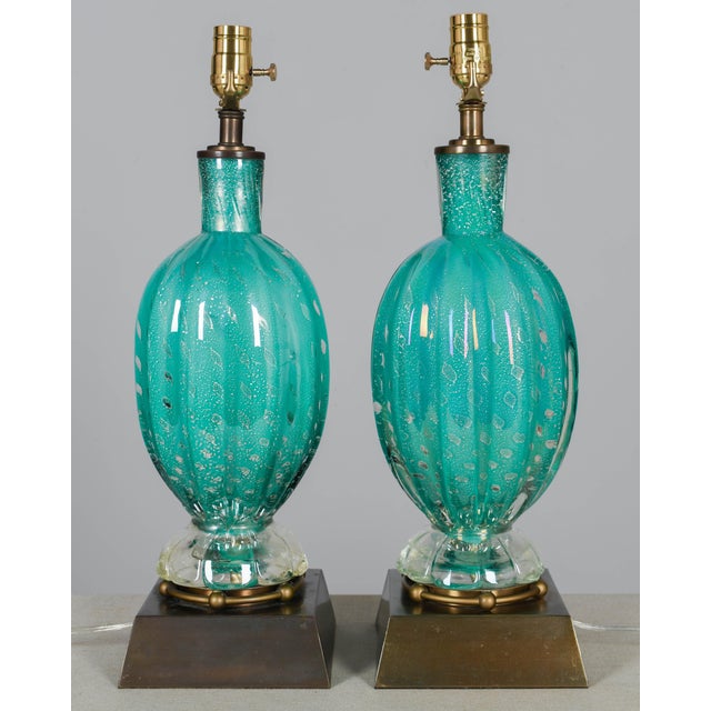 Murano Glass Mid Century Lamps, a Pair For Sale In Orlando - Image 6 of 10