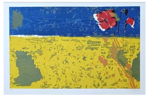 Bernd Zimmer, Poppy, 1990s, Woodcut Print