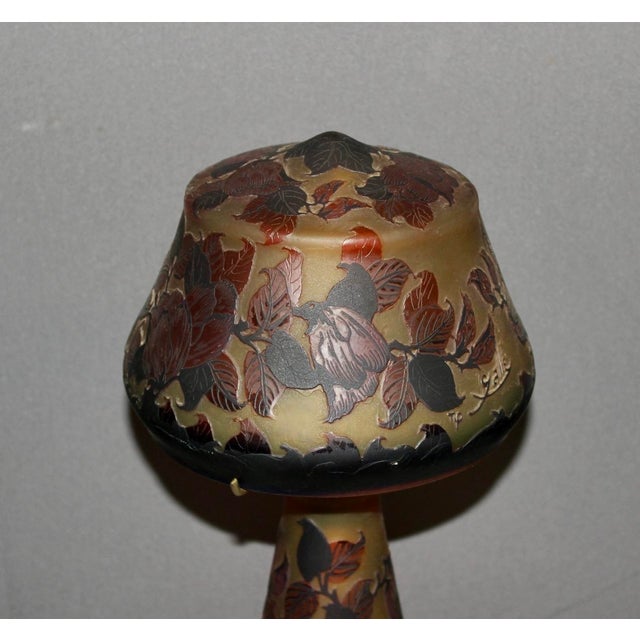 Glass Paste Mushroom Lamp by Emile Gallé, 1980s For Sale - Image 11 of 13