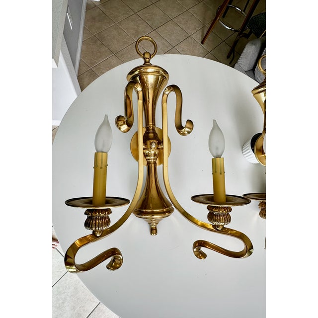 1960s French Brass Double Arm Wall Sconce - a Pair For Sale - Image 14 of 17