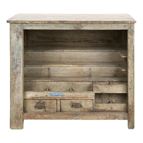 Display Furniture in Teak with Blue Patina For Sale