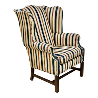 Traditional Wingback Armchair by Ethan Allen For Sale