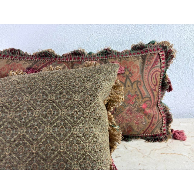 Textile Ralph Lauren Handsome Tasseled Paisley Lumbar Pillows/Pair For Sale - Image 7 of 8