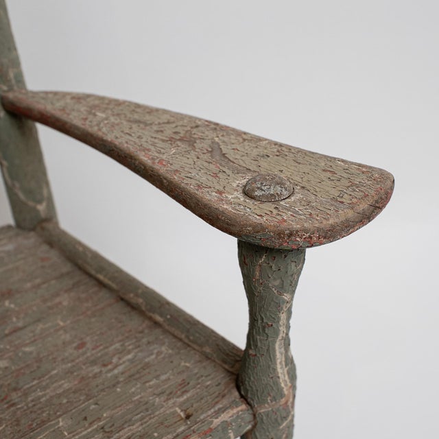 Late 19th Century Hand-Carved & Painted Curule Armchair in Burled Wood Style For Sale In New York - Image 6 of 15