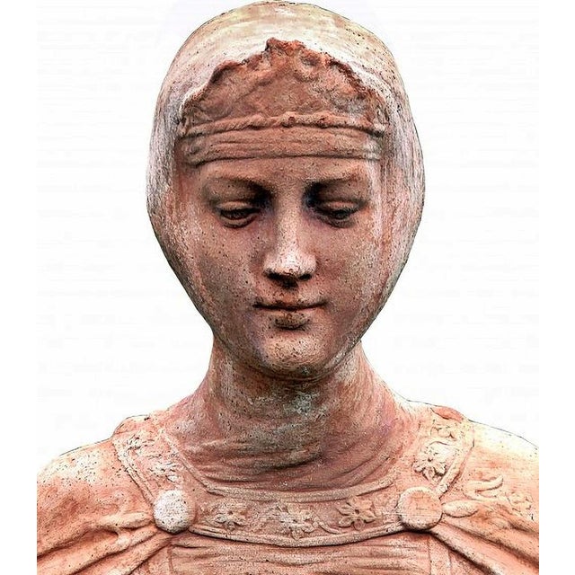 Early 20th Century Terracotta Bust of Beatrice For Sale - Image 4 of 6