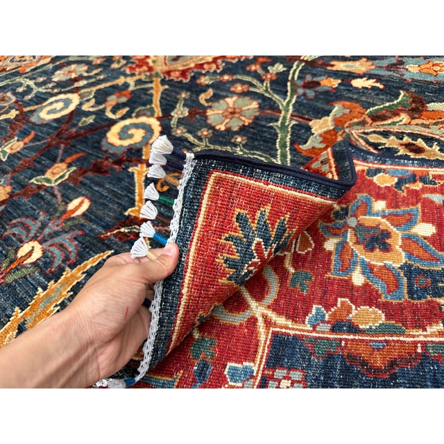 Navy Sultani Area Hand-Knotted Wool Rug - 10'0" X 8'1" For Sale - Image 14 of 15