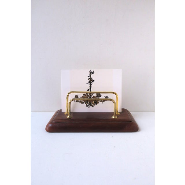 Leather Desk Mail Letter Holder, Circa Late-20th Century For Sale - Image 4 of 11