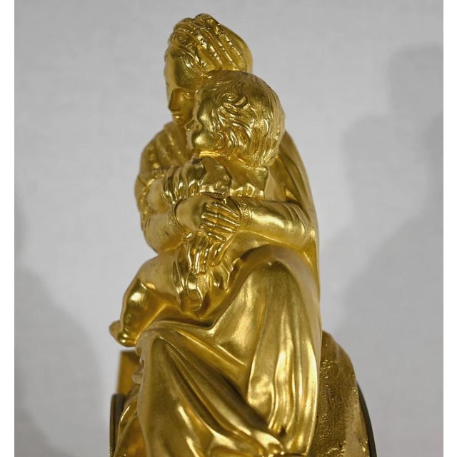 Early 19th Century Golden Bronze Pendulum the Virgin with the Chair For Sale - Image 18 of 18