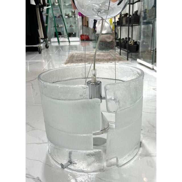 Price reduced $500. Now only $895! Hand-formed suspension light named "Riflessi" from the furnaces of Mazzega in Murano,...