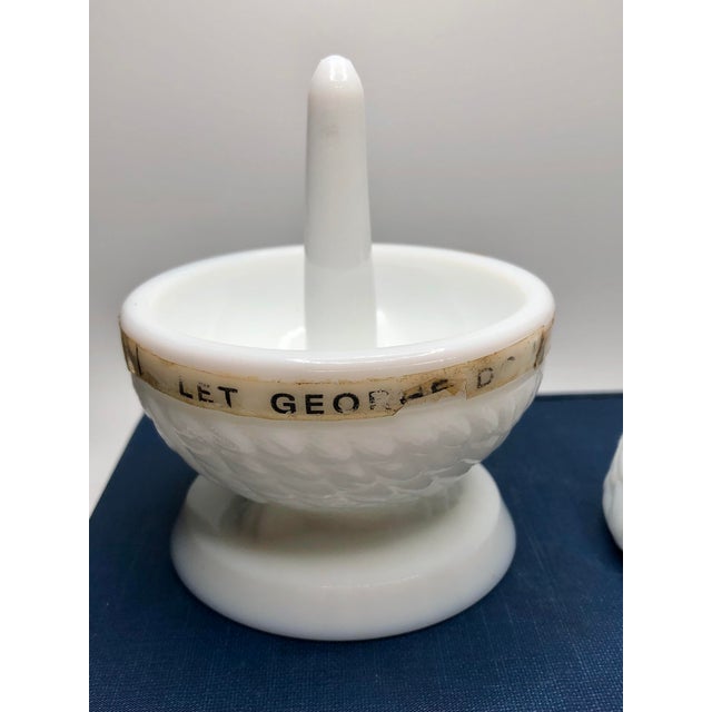 Glass Fenton Milk Glass Owl Decision Maker Fortune Spinner Ring Holder. For Sale - Image 7 of 12