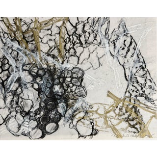 Michele Oka Doner, Original Drawing Painting Abstract Biomorphic Art Gold Leaf Michele Oka Doner, 2004 For Sale