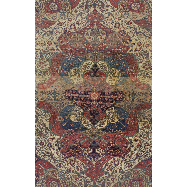 Persian Fine Antique Persian Mohtasham Kashan Rug 6'11" X 10’0" For Sale - Image 3 of 6