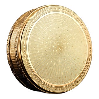 Antique French Silver Gilt Vermeil Circular Box, 1900s For Sale