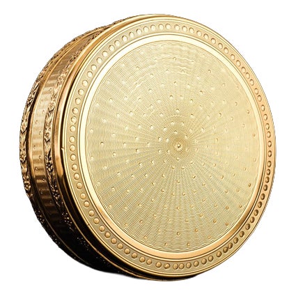 Antique French Silver Gilt Vermeil Circular Box, 1900s For Sale