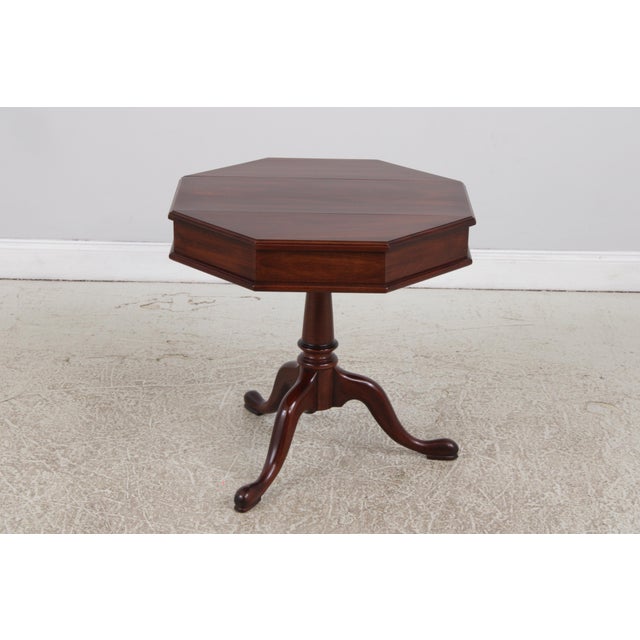 Henkel Harris Henkel Harris Mahogany Octagon Lift Top Table For Sale - Image 4 of 13